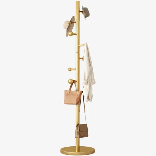 Vista 15 de Perchero de metal con rotación de 360°, color negro Modern Coat Rack with 360° Rotary Design Sturdy Heavy Duty Hall Tree Hats Hanger Holder Stand