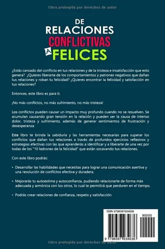 Vista 2 de De relaciones conflictivas a felices 10 ladrones que atan el sufrimiento a tus relaciones, hieren tu pareja, y te roban la felicidad Libros