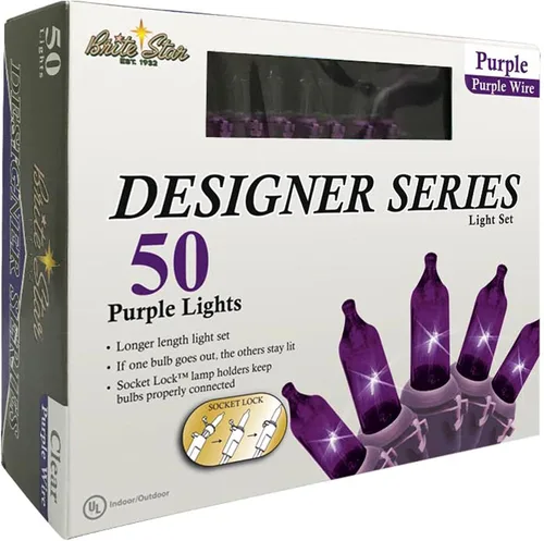 Vista 9 de Brite Star 50 Lt Designer Series Mini luces, púrpura, cable morado Alambre morado (50 Lt)