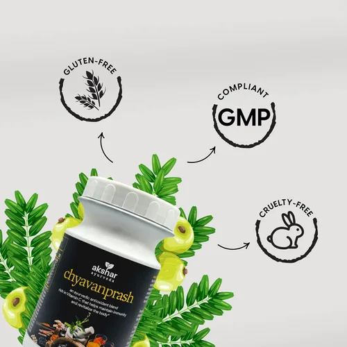 Vista 5 de AKSHAR Ayurveda Chyawanprash orgánico (17.6 oz / 500 g) - Mezcla de hierbas ayurvédicas puras con Ashwagandha orgánica, amla