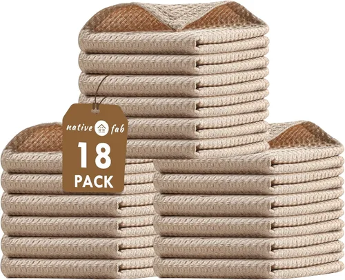 Vista 55 de Native Fab Juego de 8 toallas de cocina y paños de cocina, absorbentes, duraderos, de secado rápido para limpiar, cocinar, hornear, ideal