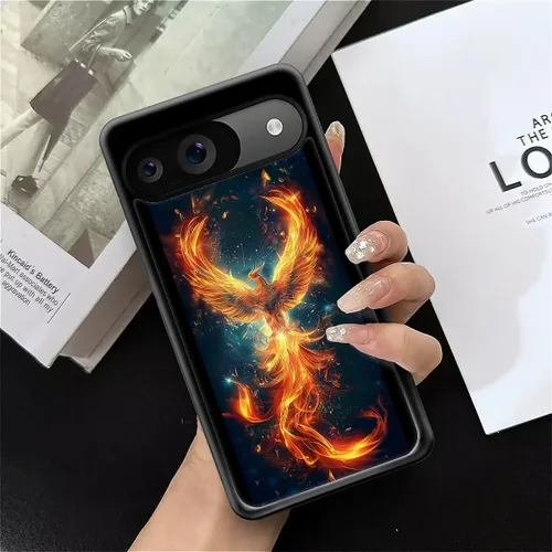 Vista 101 de Compatible con Google Pixel 4A 5G Mobile Case Creative Acrylic Panel trasero Silicona Protección Grip especialmente diseñado para Google Pixel 4A 5G