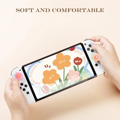 Vista 5 de PERFECTSIGHT Glitter Sakura Switch Thumb Grips Cute Joystick Caps for Nintendo SwitchSwitch LiteSwitch OLED, 4 PCS Thumbstick Cover Analog Stick
