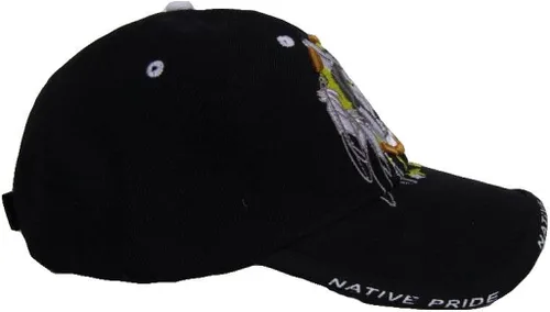 Vista 5 de Native American Pride Indian Wolf In Dream Catcher Gorra de bola negra