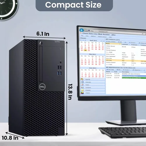 Vista 3 de Dell Optiplex 3060 Mini Tower - Computadora de sobremesa Intel Core i5-8500 de 3.0 GHz, 32 GB DDR4 de RAM, 512 GBSSD, teclado y mouse - WiFi
