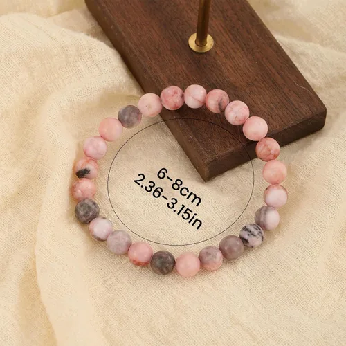Vista 21 de Crystal Vibe Pulseras de cuentas de 0.315 in para mujeres y hombres, pulseras de cristal con piedras preciosas naturales, tamaño elástico ajustable