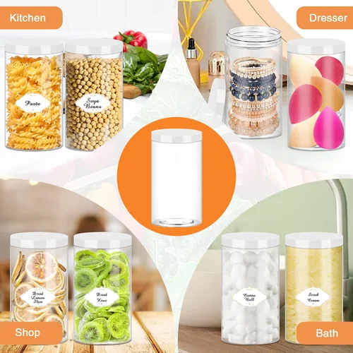 Vista 19 de PeacePeo Tarros de plástico con tapas, recipientes de slime de 4 onzas, 72 frascos de plástico transparente vacíos, recipientes de cosméticos