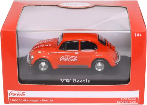 Vista 4 de Motor City Classics Coca-Cola Diecast Collectible Volkswagen Beetle 1966 escala 1:72 modelo 472005 con licencia