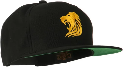 Vista 5 de e4Hats.com Gorra de lana bordada de león dorado
