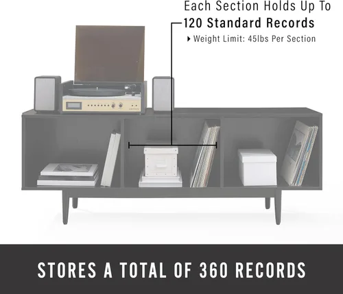Vista 4 de Crosley Furniture Liam - Soporte para TV de almacenamiento de discos grande