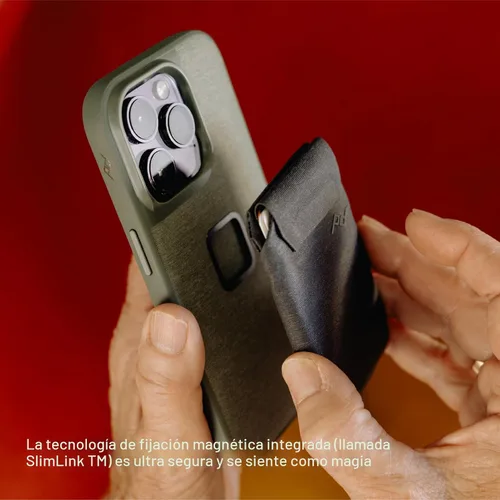 Vista 7 de Peak Design Cartera delgada móvil, perfil delgado, tela de nailon resistente a la intemperie, se conecta a fundas móviles, compatible con MagSafe