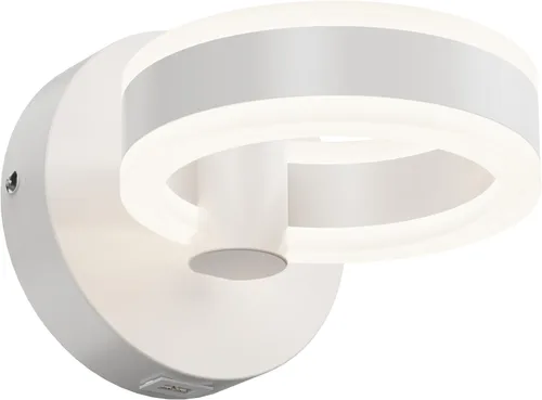 Vista 10 de Apliques de pared LED con interruptor de encendido/apagado, luminarias de pared giratorias cableadas de color negro mate, puerto de carga USB