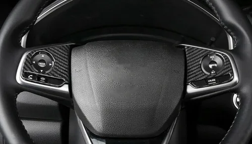Vista 2 de Xotic Tech - Cubierta decorativa para botón de control lateral del conductor, patrón de fibra de carbono, compatible con Honda CR-V CRV 2017-2022
