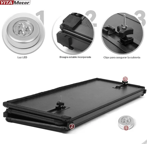 Vista 4 de YITAMOTOR - Funda rígida de triple pliegue para tonneau de camioneta de 5.8 pies, compatible con GMC Sierra 1500 y Chevy Silverado 2007 al 2013
