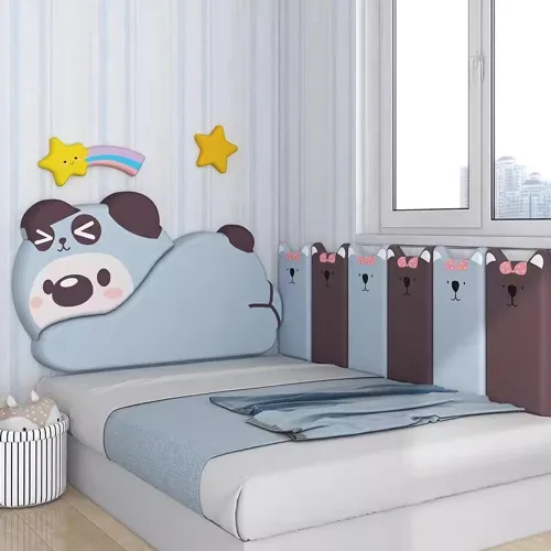 Vista 2 de Paneles de pared 3D de dibujos animados 3D, calcomanías de pared, acolchado de pared para cabecero infantil y tatami, papel tapiz autoadhesivo suave