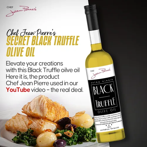 Vista 7 de Chef Jean Pierre's - Aceite de oliva de trufa negra - Infundido naturalmente, botella de vidrio de 7 onzas líquidas - Eleva tus platos con una