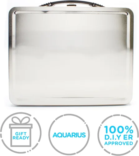 Vista 7 de AQUARIUS Caja de diversión grande para bricolaje, estilo hazlo tú mismo, fácil de decorar, caja de almacenamiento de lata resistente con mango
