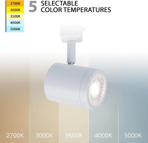Vista 2 de WAC Lighting Charge 8010 LED Cabezal de Riel Ajustable 5-CCT Seleccionable 9W 865 Lúmenes Totalmente Regulable en Blanco para Riel de 3 Cables