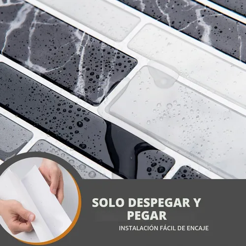 Vista 5 de WOWSTAR 10 hojas de azulejos autoadhesivos para salpicaduras en la pared de la cocina, azulejos adhesivos para salpicaduras en la cocina