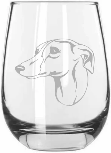 Vista 549 de Shar Pei (chino) - Vaso de vino sin tallo grabado para perro, 15.25 onzas