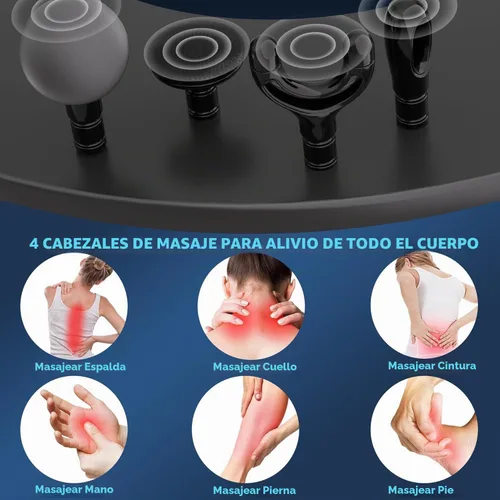 Vista 5 de Pistola de masaje de tejido profundo 2 en 1 desmontable con mango de extensión