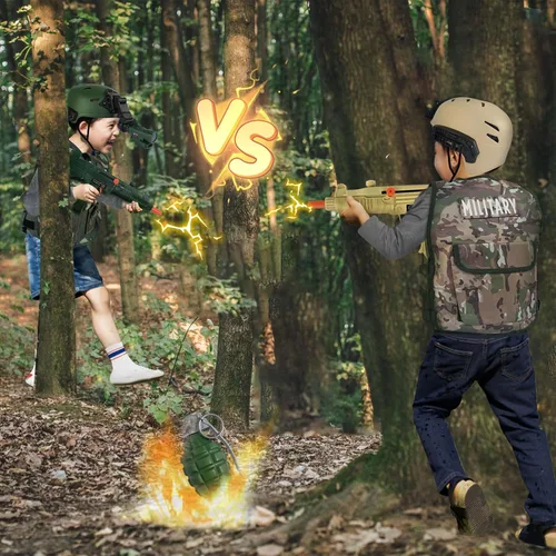 Vista 8 de Disfraz militar de 20 piezas para niños, soldado militar para niños de 3 a 10 años, equipo del ejército para niños, juego de rol, disfraz