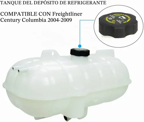 Vista 2 de Tanque de botella de refrigerante con tapa para 2004 2005 2006 2007 2008 2009 Freightliner Century Class Columbia frontal