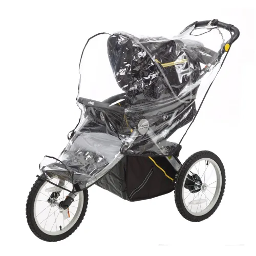 Vista 3 de Jeep Protector de lluvia para cochecito de correr, tamaño universal para adaptarse a la mayoría de cochecitos de correr, impermeable, resistente al