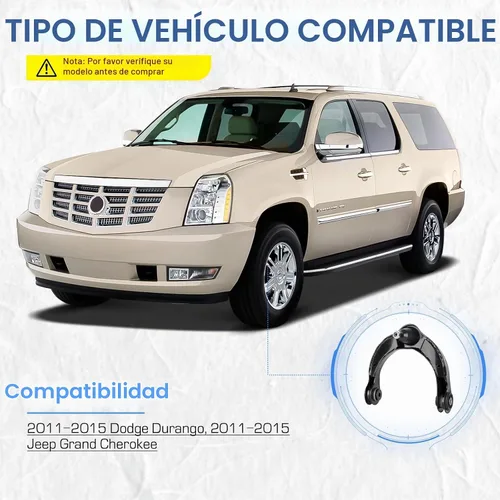 Vista 2 de Brazos de control superiores delanteros con juntas esféricas, kit de suspensión para Dodge Durango 2011-2015, Jeep Cherokee 2014-2015, Jeep Grand