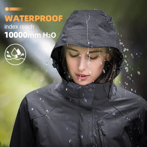 Vista 7 de CAMEL CROWN Chaqueta de esquí impermeable 3 en 1 para mujer, abrigo de invierno rompevientos, chaquetas de snowboard para lluvia, nieve, senderismo