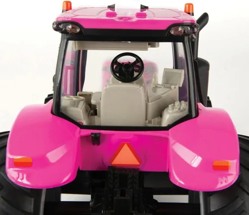 Vista 4 de ERTL 1/16 Big Farm Case IH Magnum Tractor rosa con cargador y luces y sonidos