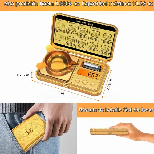 Vista 3 de GRAM PRES Báscula digital de bolsillo gramo de 10.58 oz x 0.0004 oz