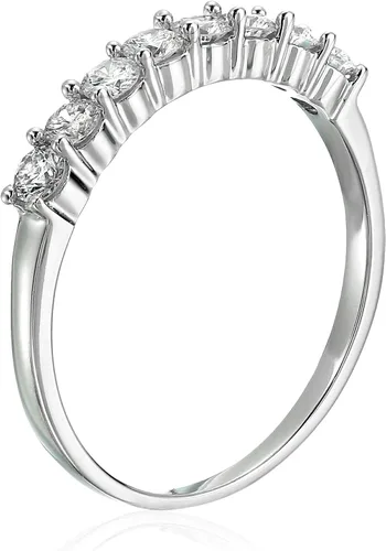 Vista 2 de Vir Jewels Anillo de boda de diamante 12 cttw en oro blanco de 14 quilates, engaste de 8 piedras