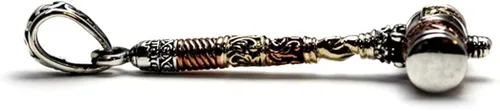 Vista 3 de COSUMOSU - Colgante de plata de ley 925 con martillo vikingo Thor Mjolnir