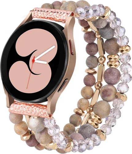 Vista 15 de VISOOM Pulsera de cuentas boho compatible con Samsung Galaxy Watch 8/7/6/5/4 de 40/44mm/Active 2 Watch 4 Classic de 42mm para mujer, pulsera