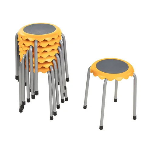 Vista 13 de ECR4Kids Daisy Taburete apilable con juego de asientos deslizantes, asientos flexibles, surtido, 8 piezas