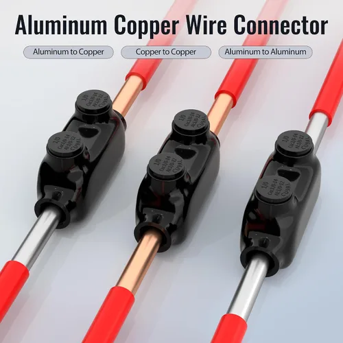 Vista 3 de RVBOATPAT - 6 conectores de cable de aluminio aislados de múltiples tomas de 2 puertos 1/0-14 AWG, conector de cable hexagonal Allen de 3/16