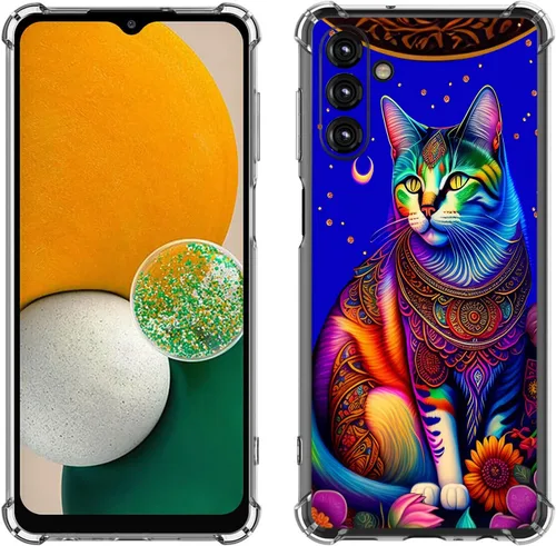 Vista 30 de Samsung Galaxy A14 5G - Funda para teléfono celular, diseño de flores de mariposa azul, a prueba de golpes, TPU con bordes elevados, compatible