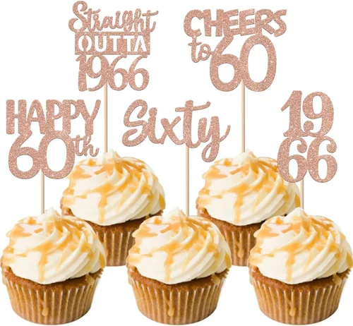Vista 14 de 30 piezas negras para cupcakes de 10.º cumpleaños con purpurina Ten Happy 10 Straight Outta 2016 para saludos a 10 años 10 cumpleaños, boda Negro