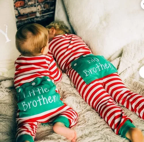 Vista 2 de My First Christmas - Mameluco de manga larga con botones y estampado de letras para bebé y niño