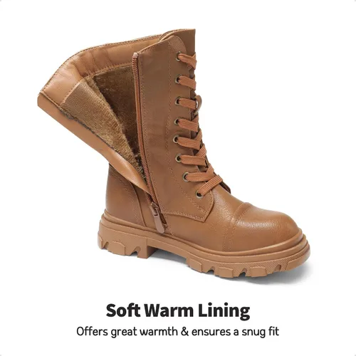 Vista 3 de DREAM PAIRS Botas de tobillo con cremallera lateral para niñas pequeñasniños grandes