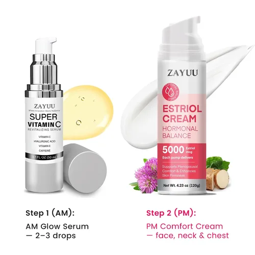 Vista 7 de Crema facial de estriol para mujeres: hidratante con isoflavonas de ñame silvestre, trébol rojo y soya - Cuidado botánico de la piel para comodidad