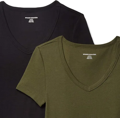 Vista 6 de Tienda Essentials Womens Slim-Fit Short-Sleeve V-Neck T-Shirt