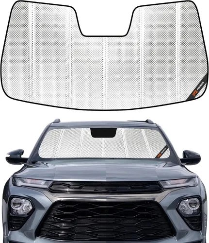 Vista 7 de Pigenius Parasol para parabrisas para Chevy Trailblazer 2021-2023, acabado plateado metálico
