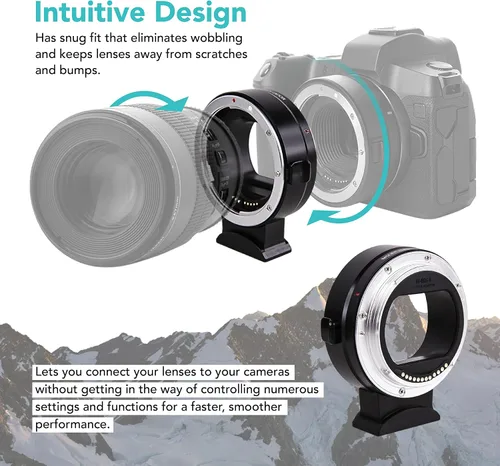 Vista 4 de Foto&Tech EF-EOS - Adaptador de montaje en R, convertidor de montaje de lente de enfoque automático compatible con lente EF EF-S, EOS R R5 R6 R7 RP