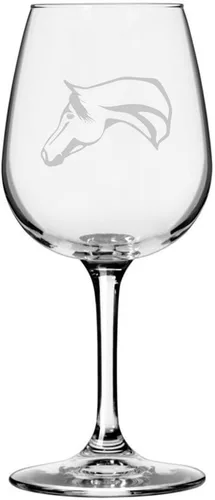 Vista 13 de Abaco Barb Body Horse - Copa de vino grabada multiusos (12.75 onzas) Unique Gifts for Horse Lovers, Personalized Wine Glasses, All-Purpose