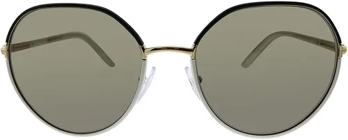 Vista 2 de Prada PR 65XS YC45G1 - Gafas de sol redondas de metal negroblanco, lente marrón