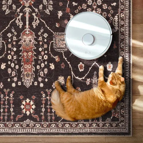 Vista 7 de GLN Rugs Traditional Collection - Alfombra de felpilla lavable a máquina, tradicional lavable, antideslizante, alfombra de felpilla de pelo corto