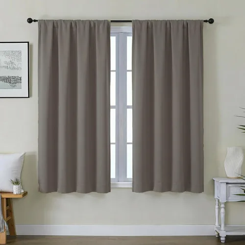 Vista 124 de Gwine Cortinas opacas para dormitorio, 54 pulgadas de largo, paneles de cortina de ventana con aislamiento térmico y reducción de ruido, cortinas