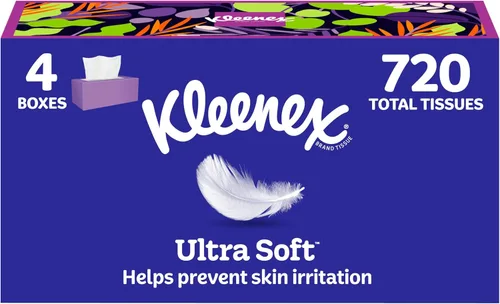 Vista 21 de Kleenex Ultra Soft Facial Tissues, 4 Flat Boxes, 120 Tissues per Box